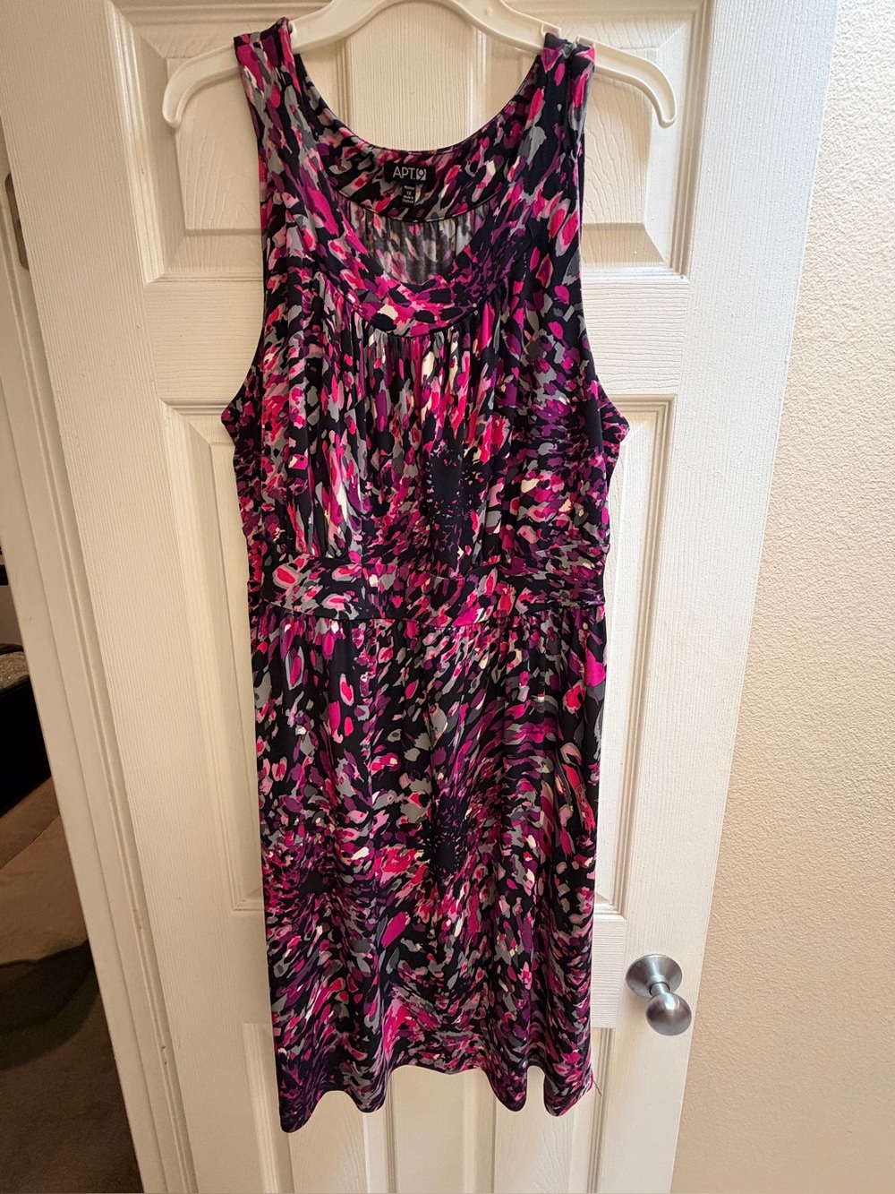 Apt. 9 Black and Pink Floral Print Sleeveless Dress